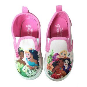 Disney Princess Canvas Slip On Sneakers Moana Cinderella Shoes Toddler Girls 6M
